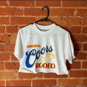 Coors Rodeo Distressed Crop Top